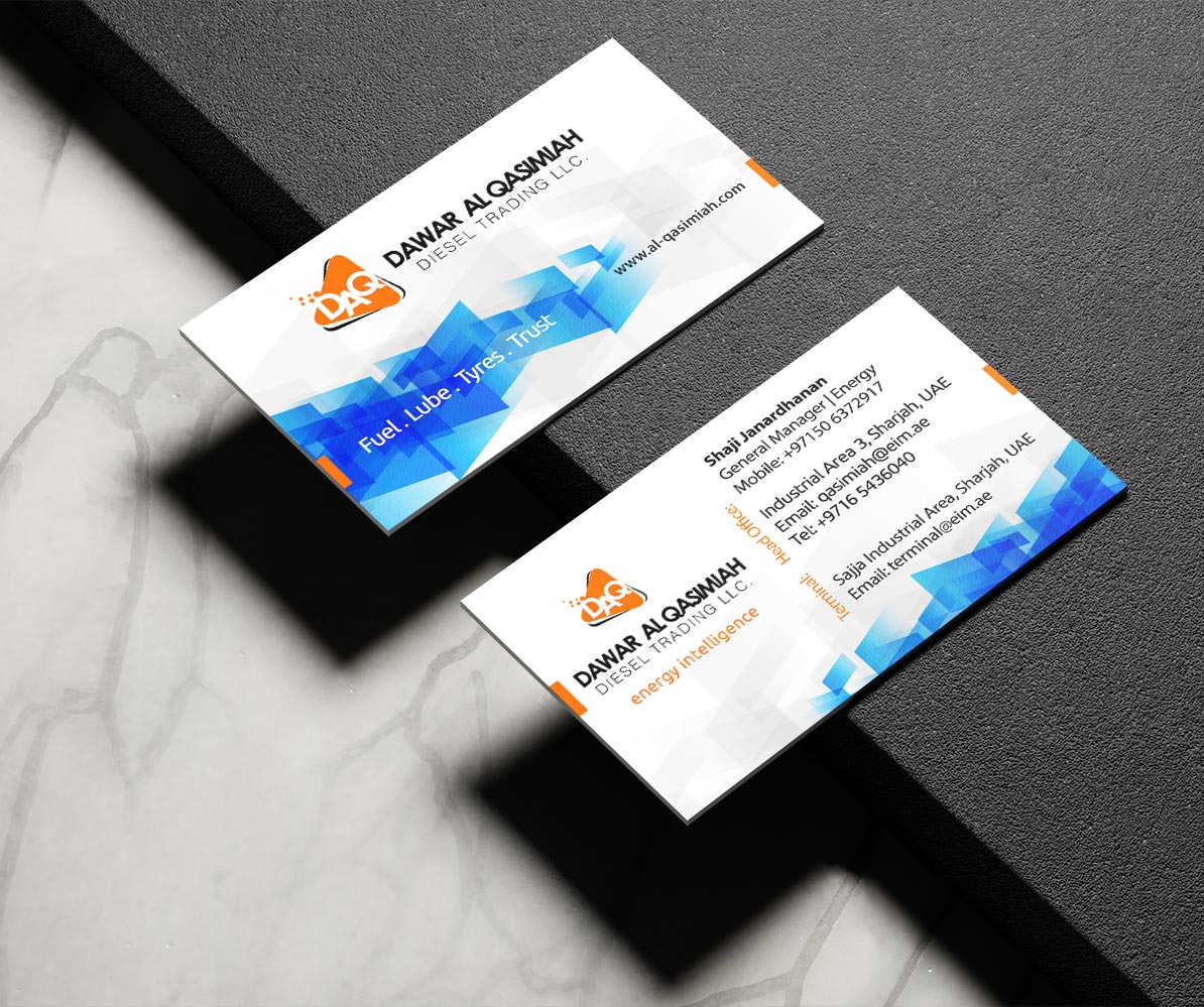 Dawar Alqasimiah - Petroleum Company Business Cards Design